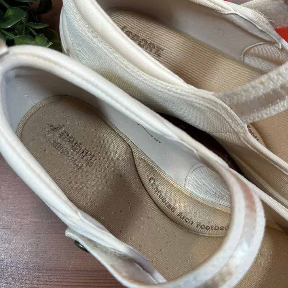 J Sport Women's Melody Mary‎ Jane Cream Shoes Size 7.5